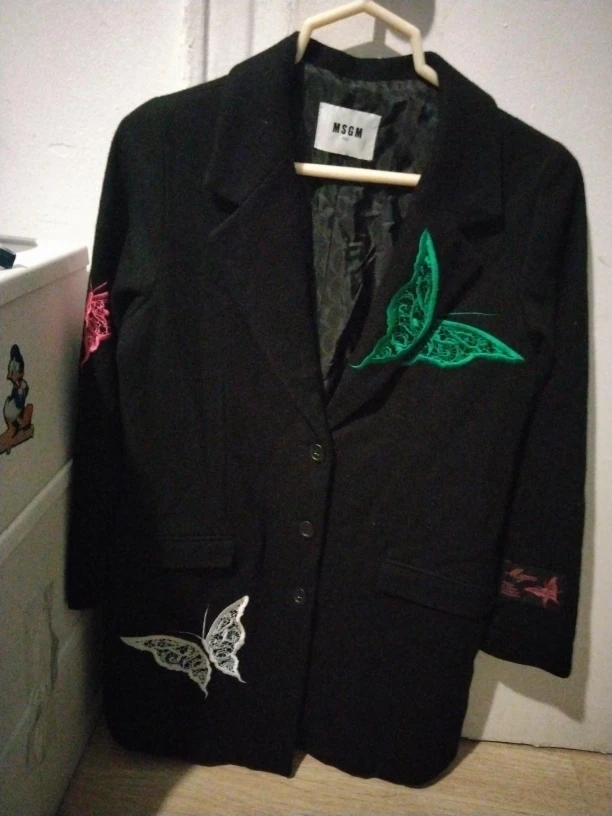 MSGM Black Butterfly Blazer