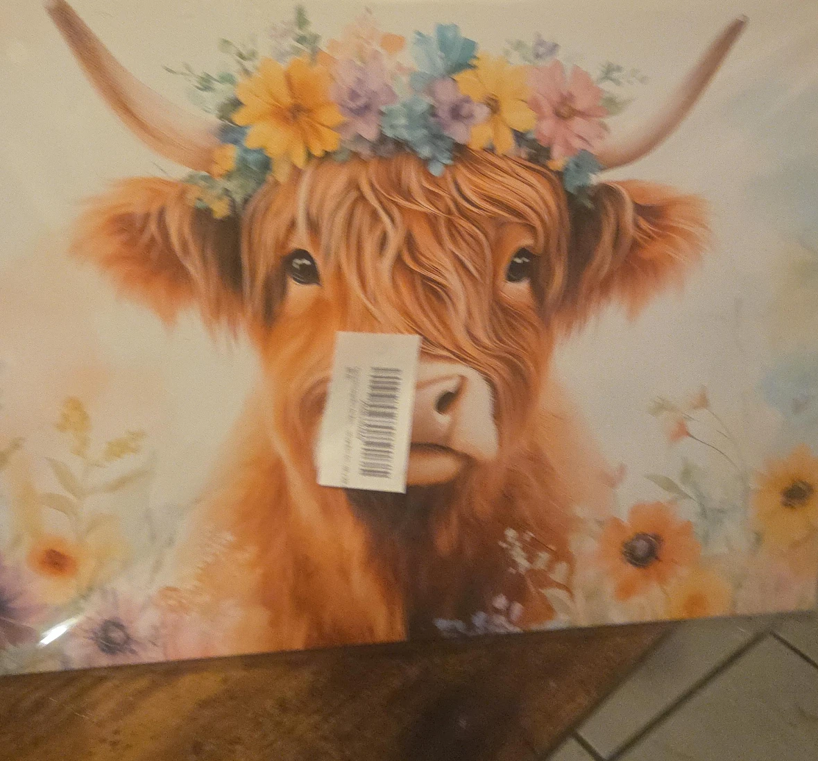 Cow with Flower Crown Wall Art