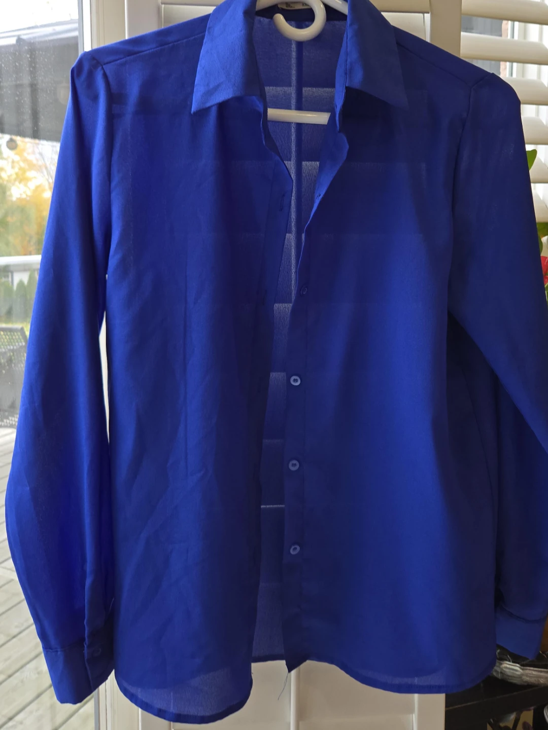 Blue Long Sleeve Button-Up Shirt