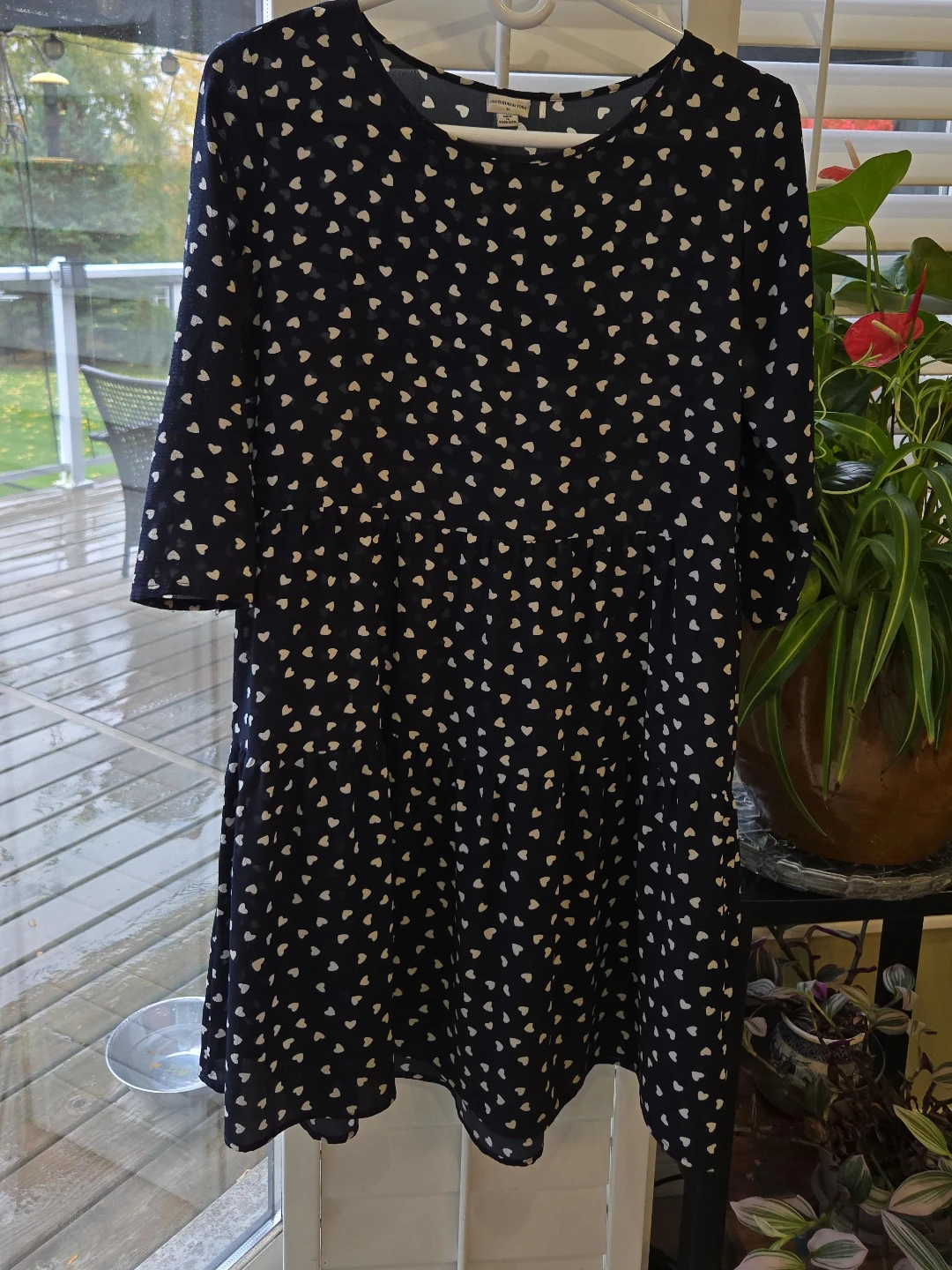 Navy Heart Print Dress