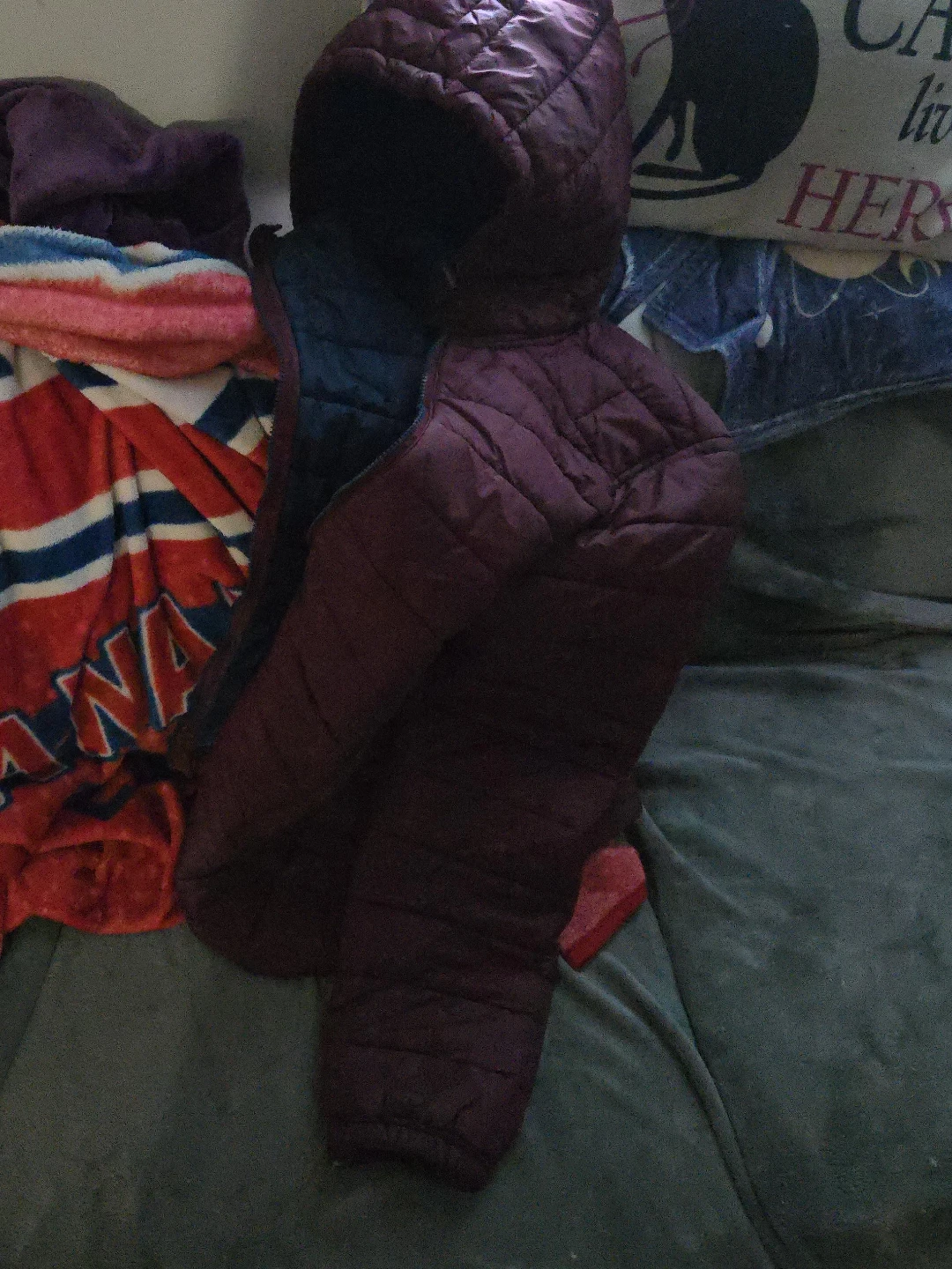 Burgundy Puffer Jacket