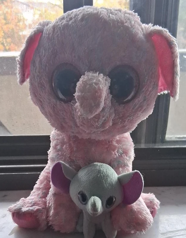 Ty Beanie Boos Ellie Pink Elephant +Ty mini elephant thumbnail