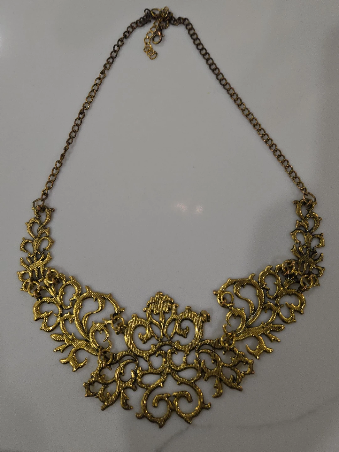 Ornate Gold-Tone Statement Necklace image indicator(1)