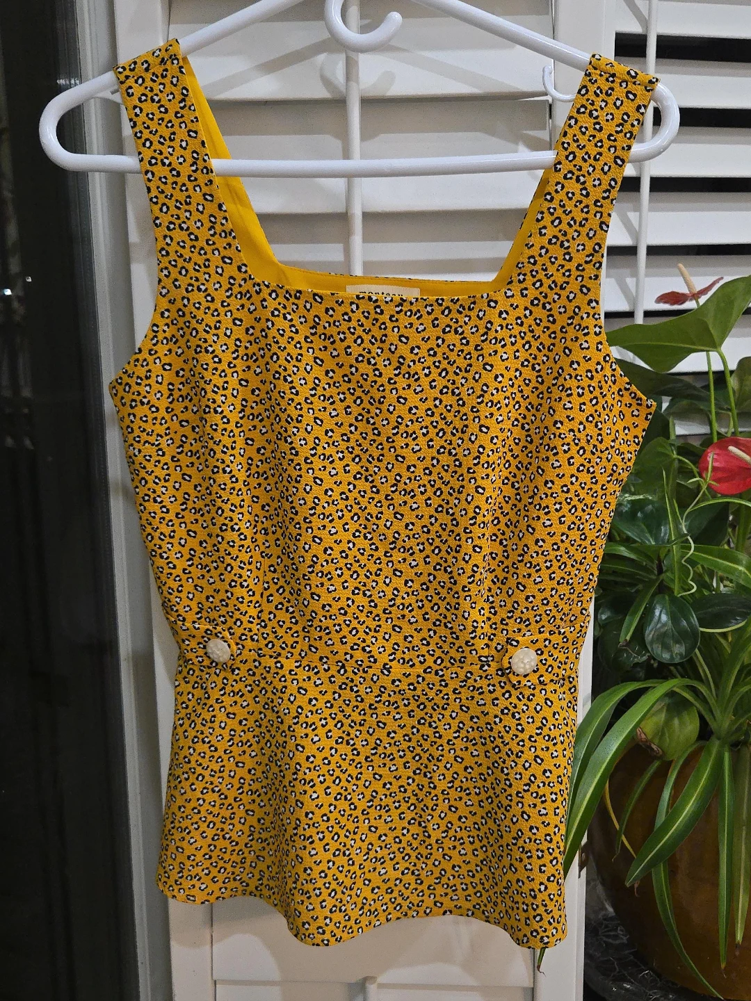 Yellow Animal Print Tank Top