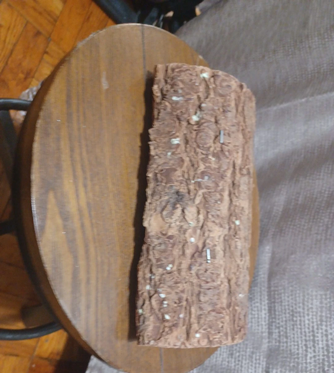 Wooden Round Stool with Bark thumbnail