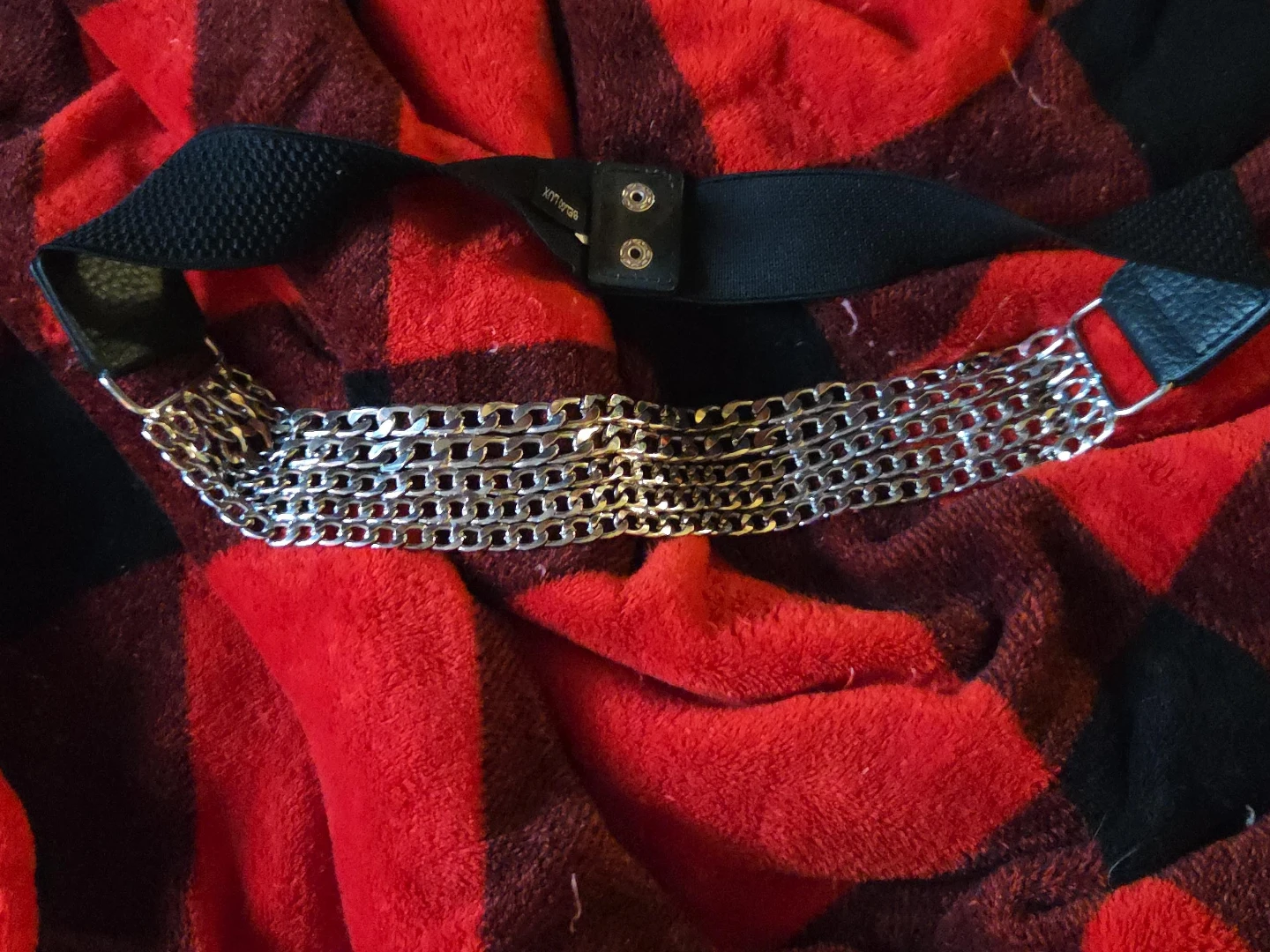 Chain Belt - Black Elastic & Silver Metal