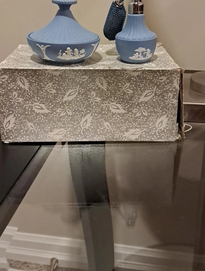 Wedgwood Blue Jasperware Vanity Set