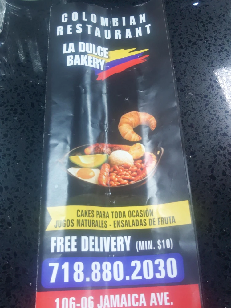 Colombian Restaurant La Dulce Bakery Menu