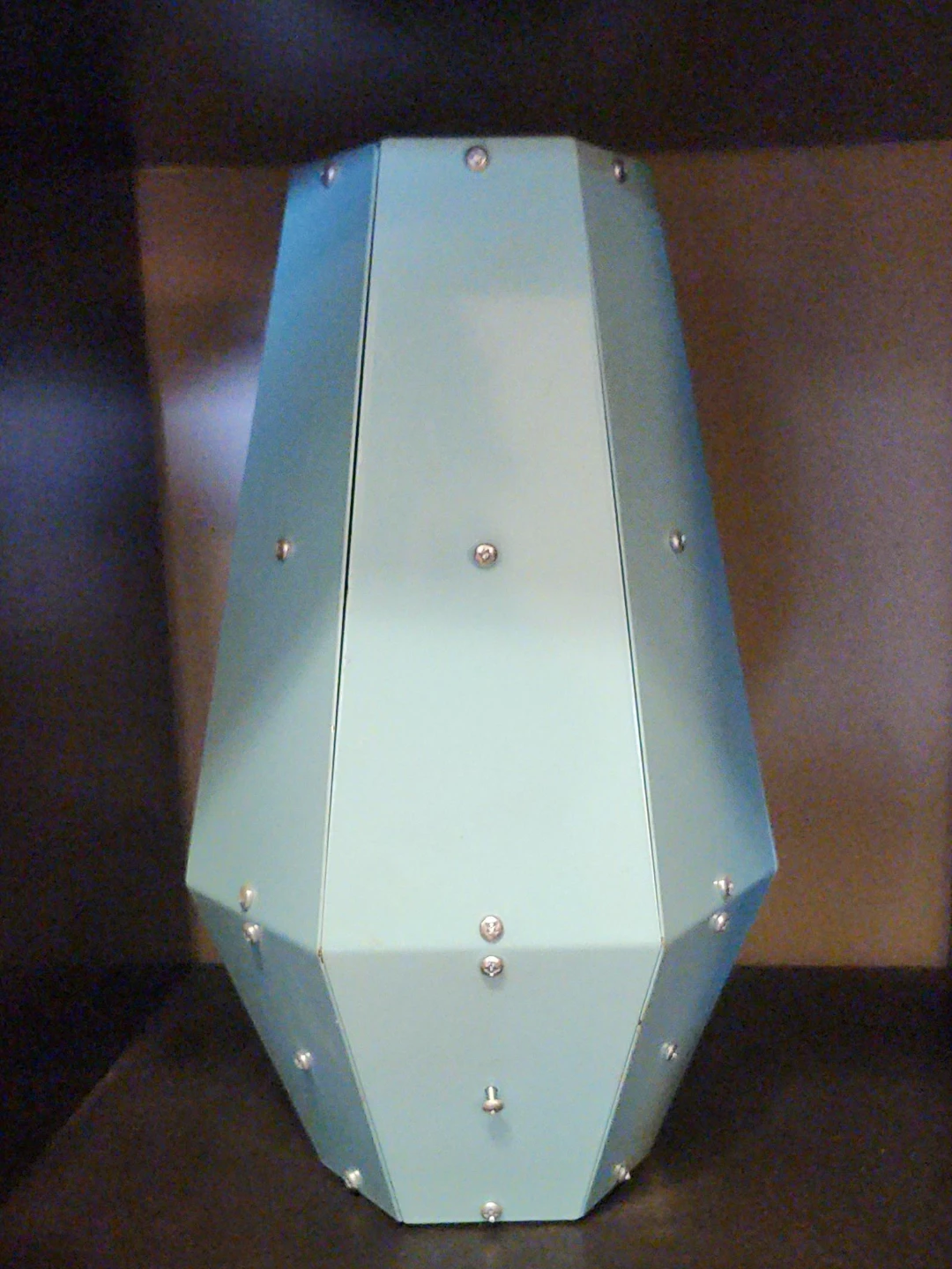 Geometric Metal Sculpture - Light Blue