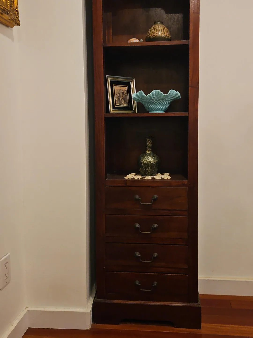 Wooden Bookcase with Drawers