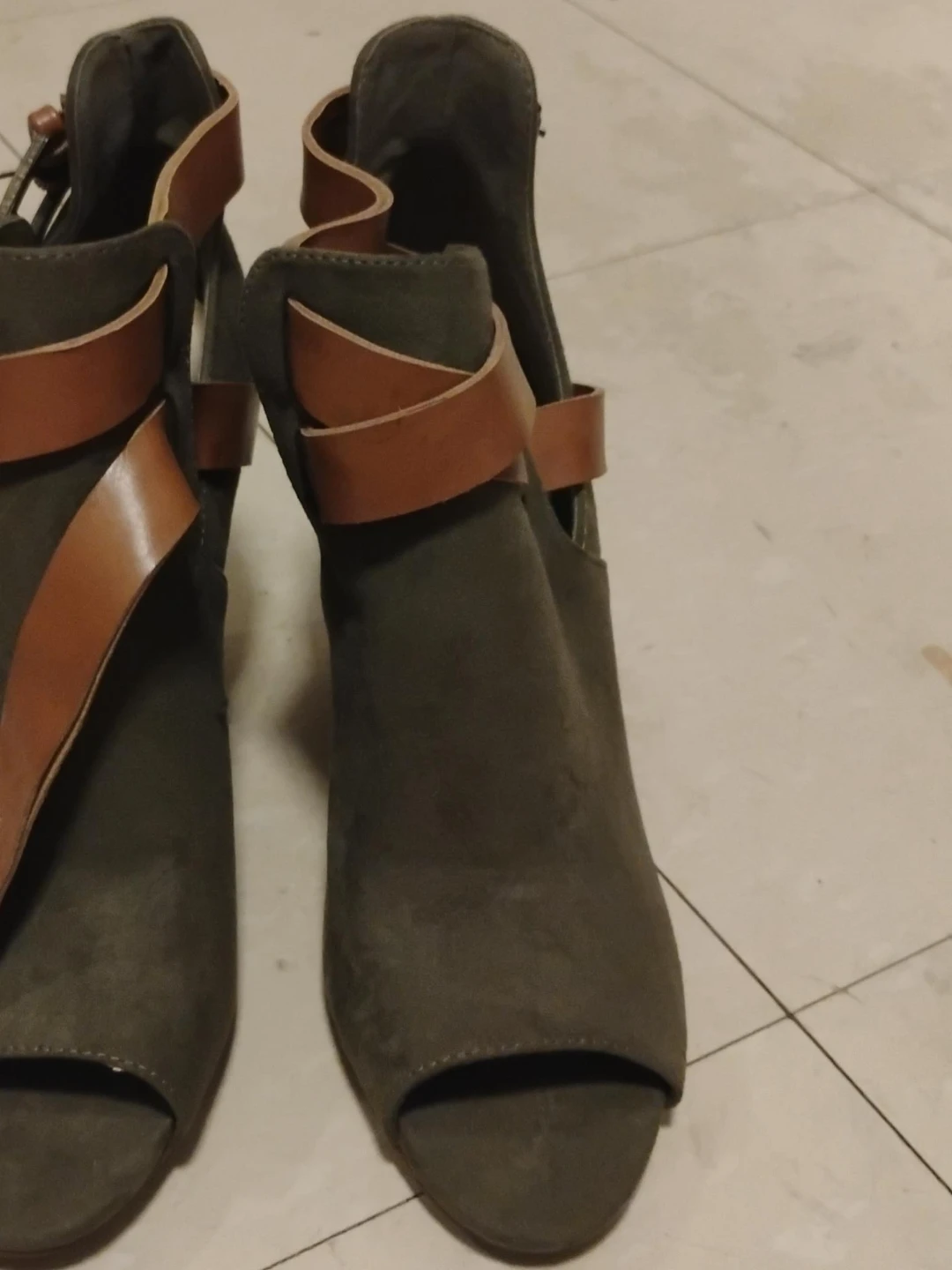JustFab Denene Olive Green Heels - US 7.5