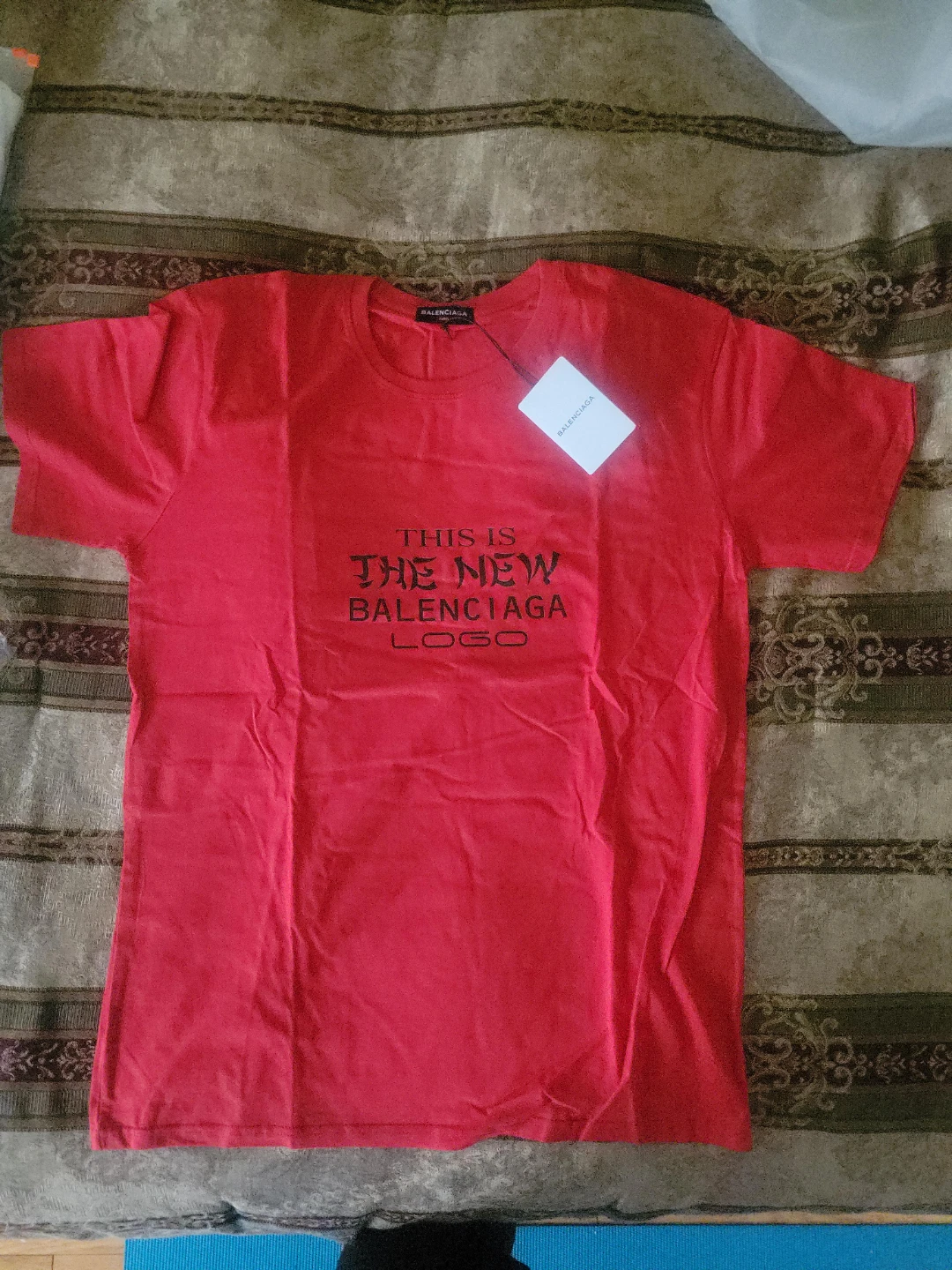 New Balenciaga Red T-Shirt with Logo