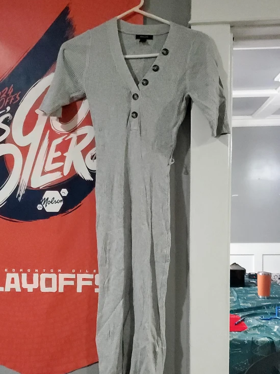 RW&CO. Grey Ribbed Knit Dress - XXS/TP