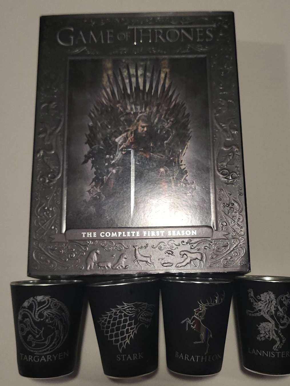 Game of Thrones Season 1 DVD & Shot Glasses