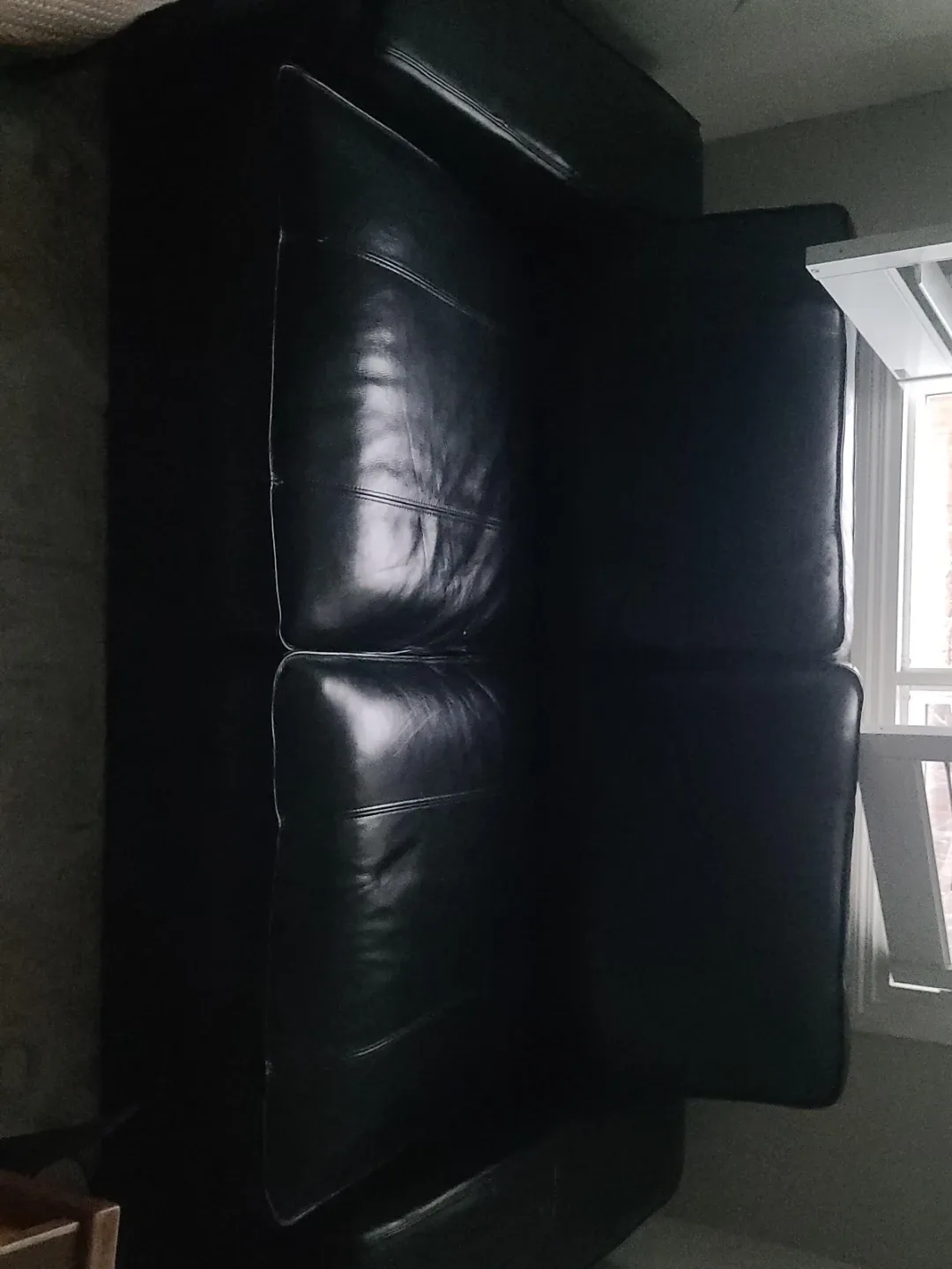 Black Leather Loveseat Sofa