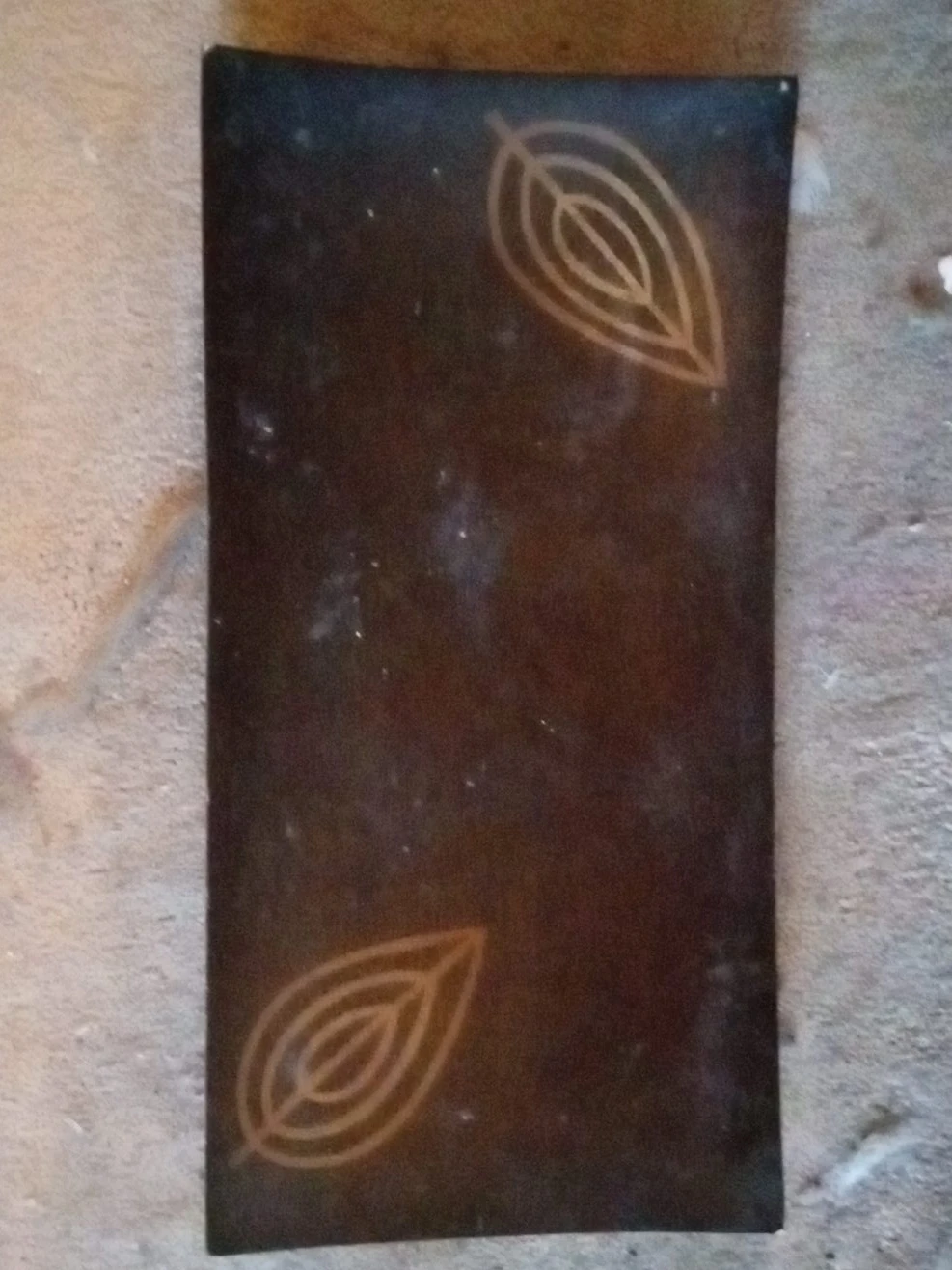 Dark Brown Decorative Tray with Leaf Design thumbnail