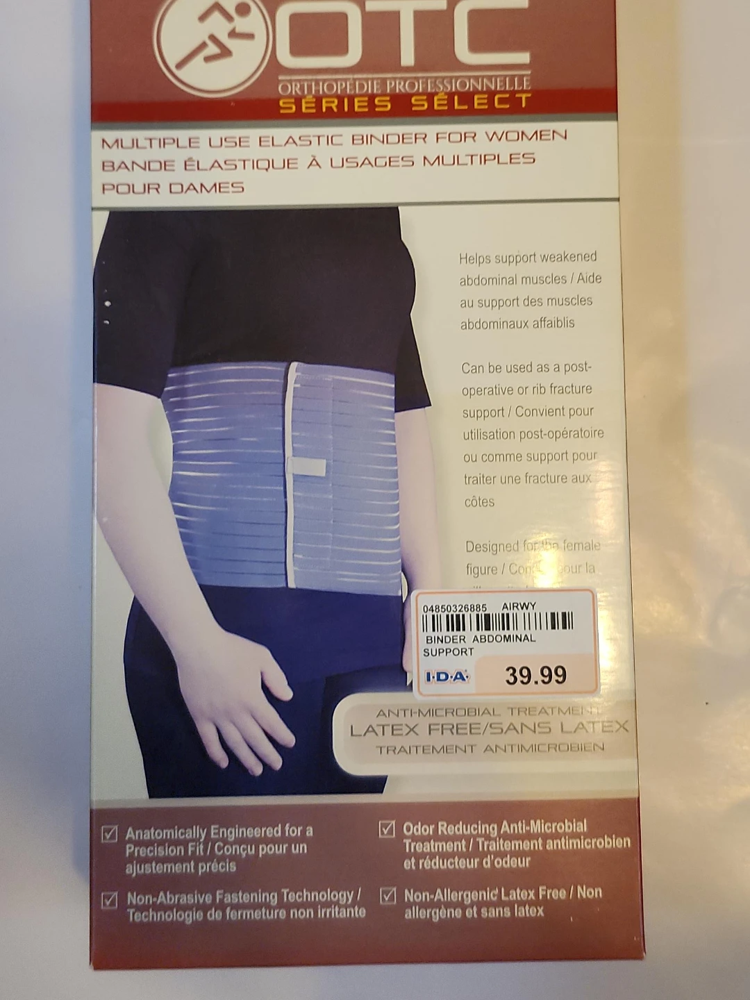 Brand New OTC Series Select Elastic Binder - Women's L/G