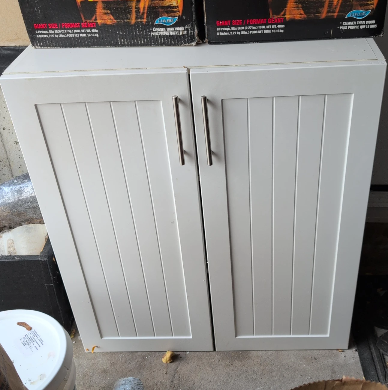 White Cabinet with Doors