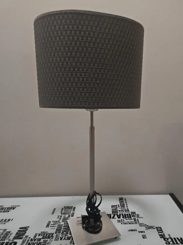 Grey Woven Pattern Lamp