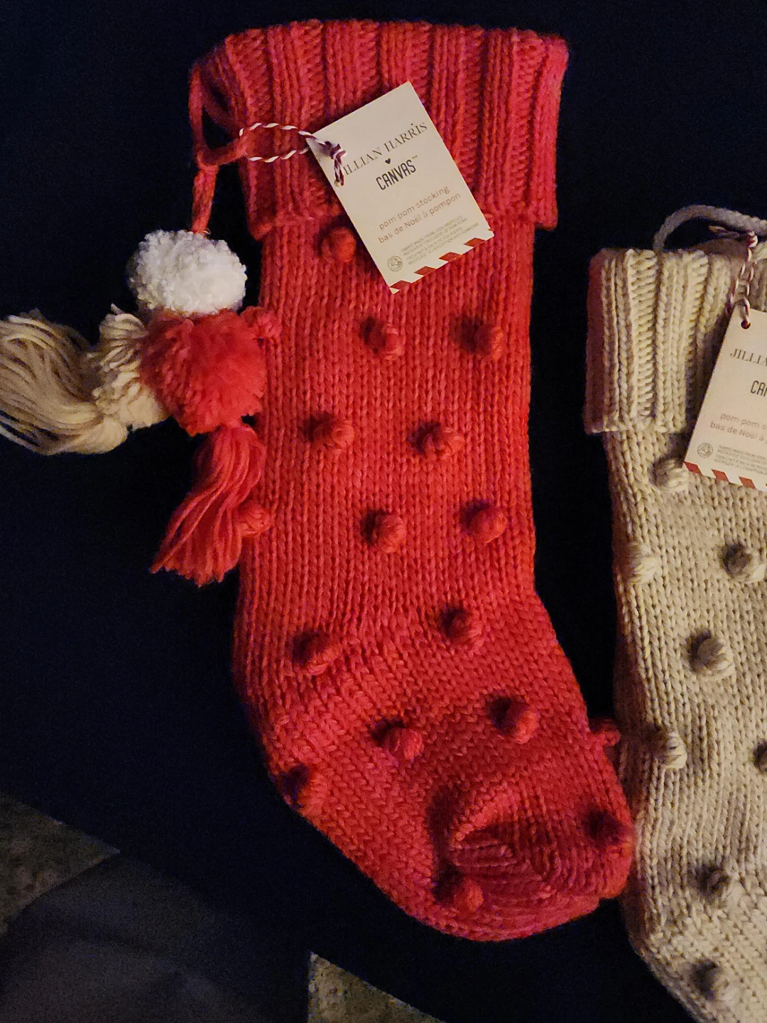 Jillian Harris CANVAS Pom Pom Stocking