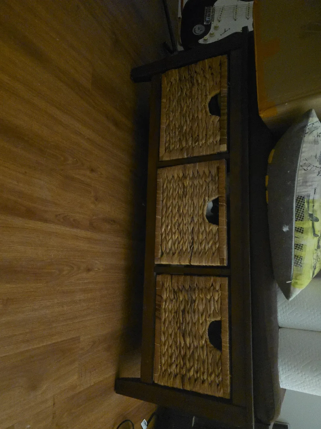 Woven Basket 3-Drawer Storage Unit