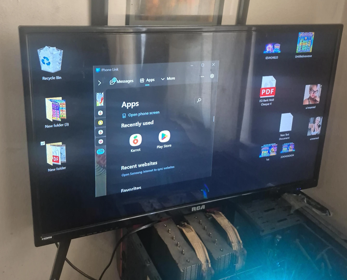 RCA TV with Amazon basics and fire stick with remote