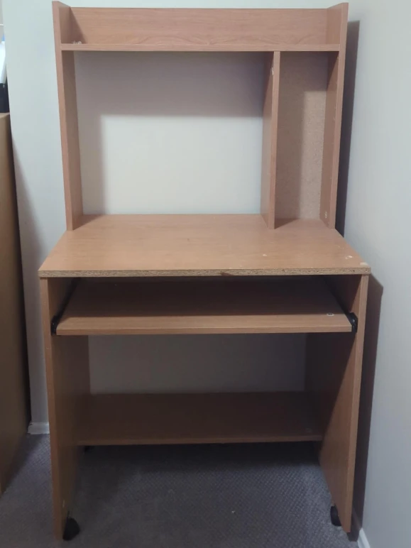 Wooden Desk with Hutch