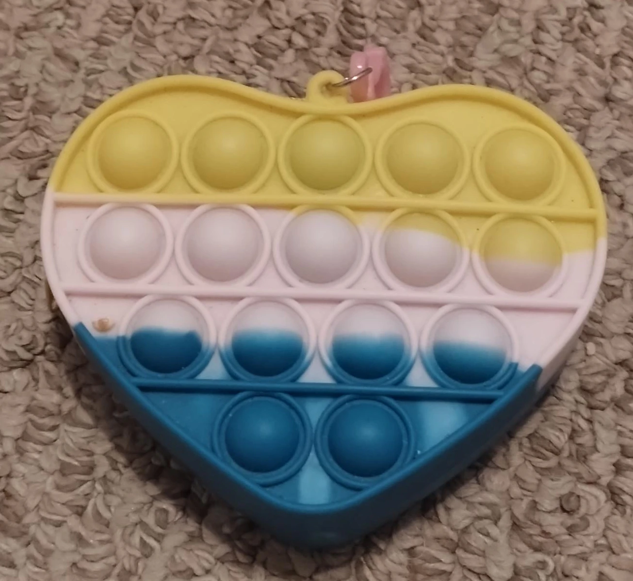 Heart Pop It Fidget Toy - Yellow, Pink & Blue