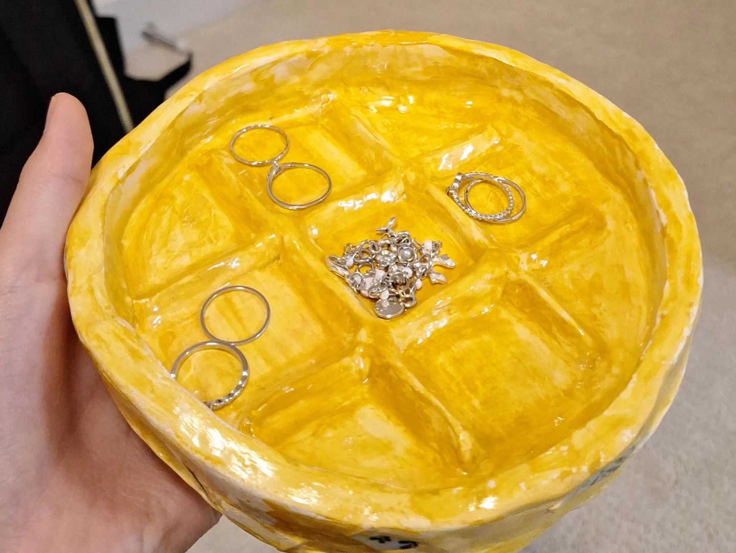 Yellow Waffle Trinket Dish image indicator(2)