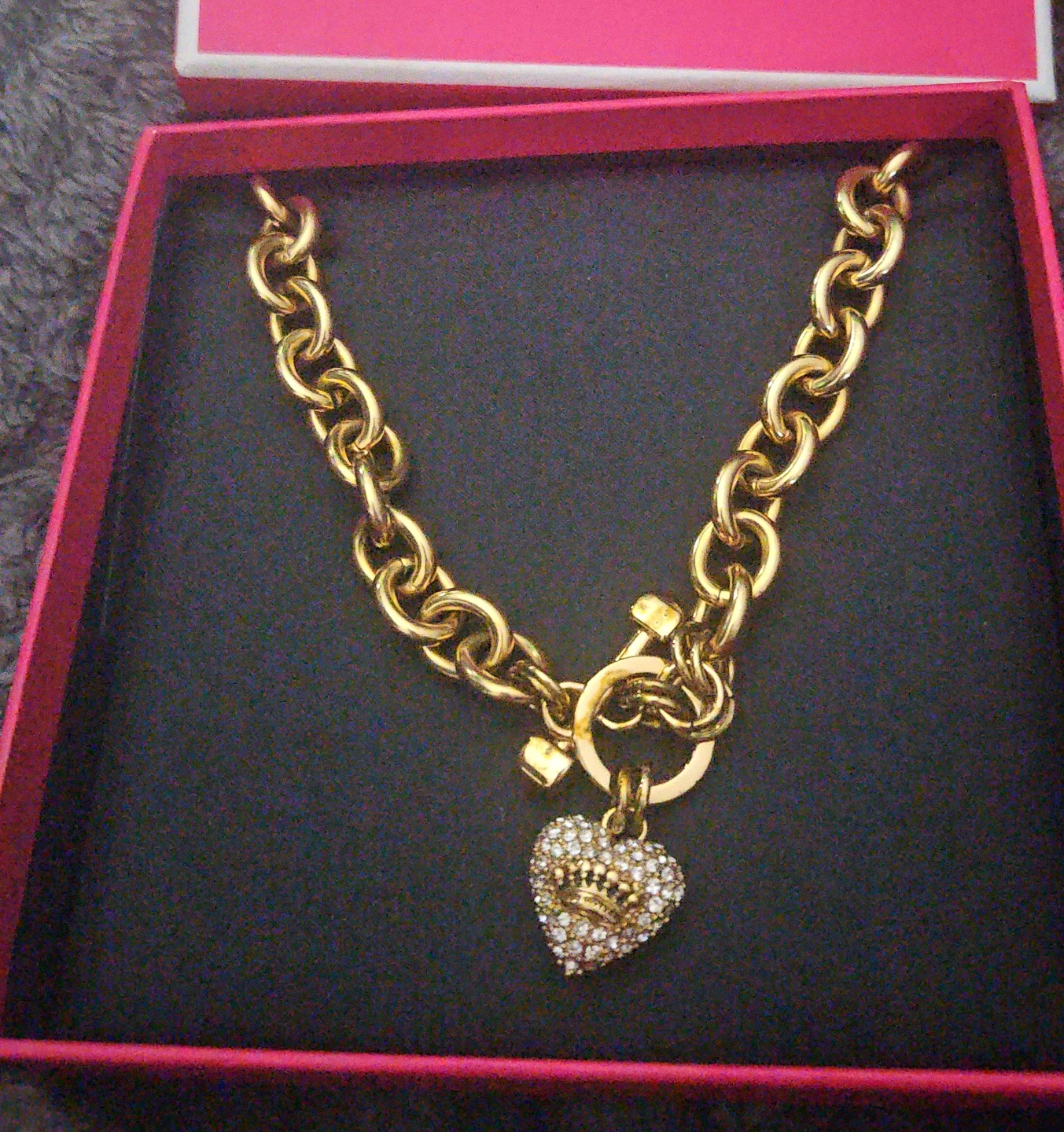 Juicy Couture Pave Icon Necklace, Gold thumbnail