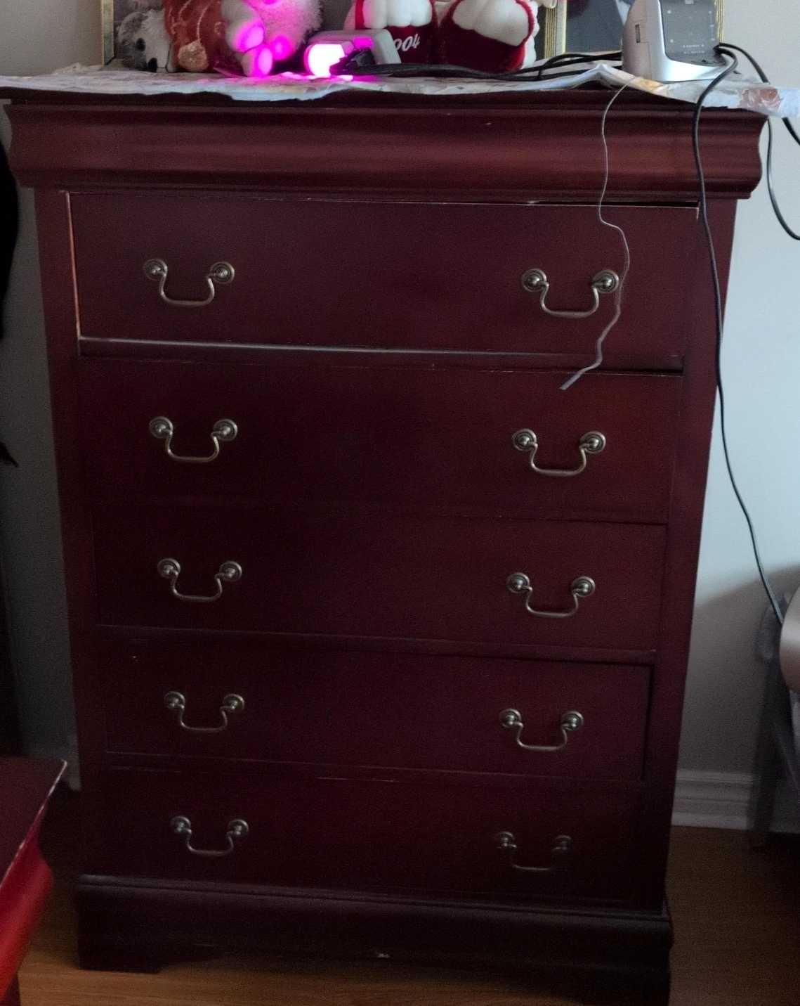 Burgundy Wooden Dresser