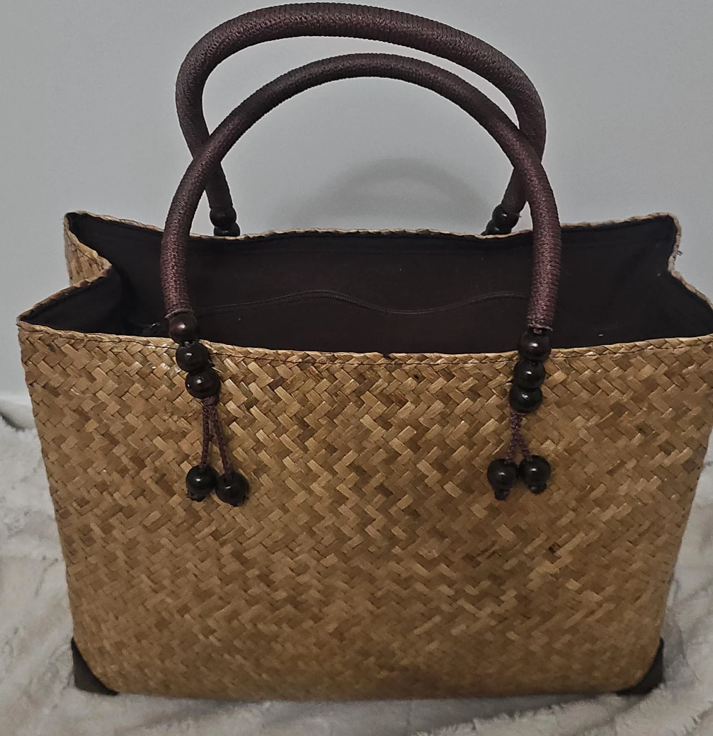 Woven Straw Tote Bag