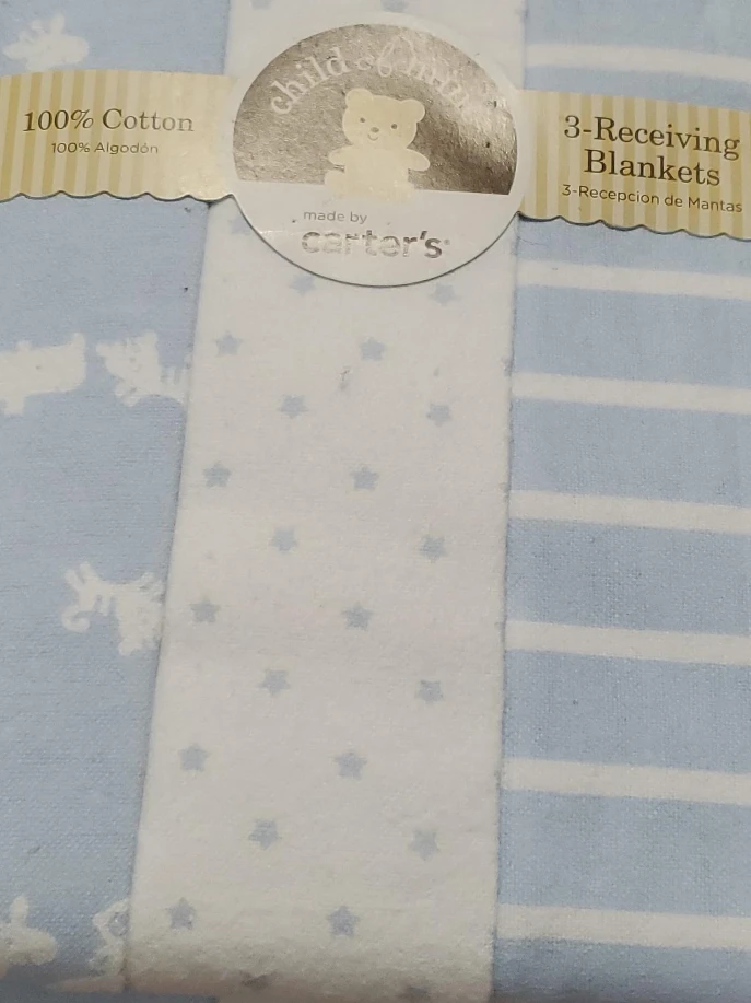 Carter's 3-Receiving Blankets - 100% Cotton