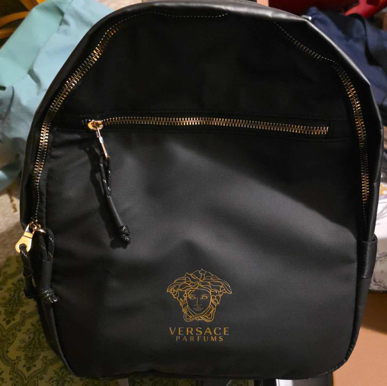 Versace Parfums Black Backpack