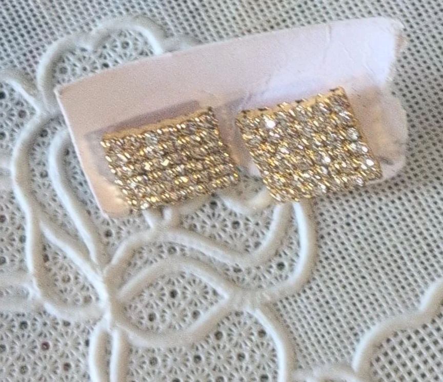 Square Rhinestone Stud Earrings