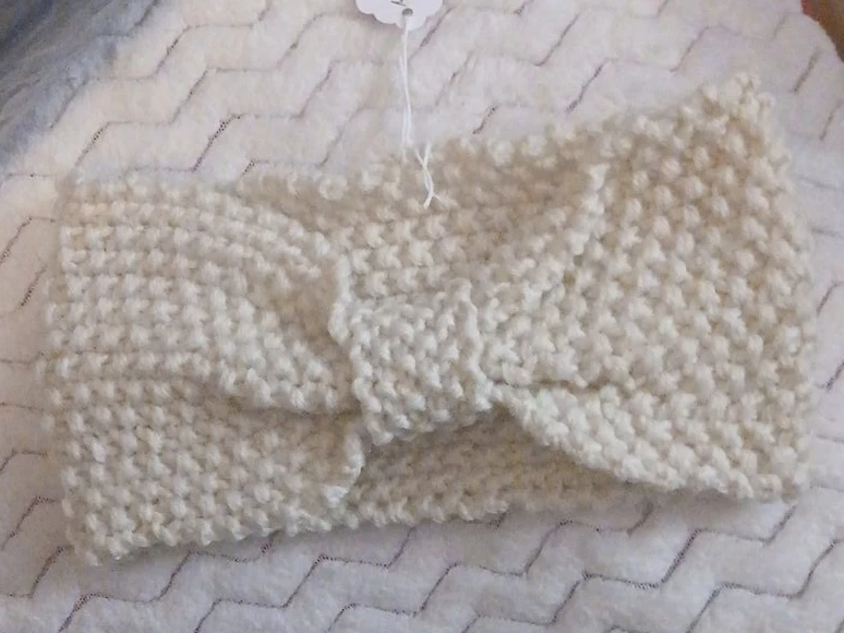 Handmade Knitted Headband - Cream