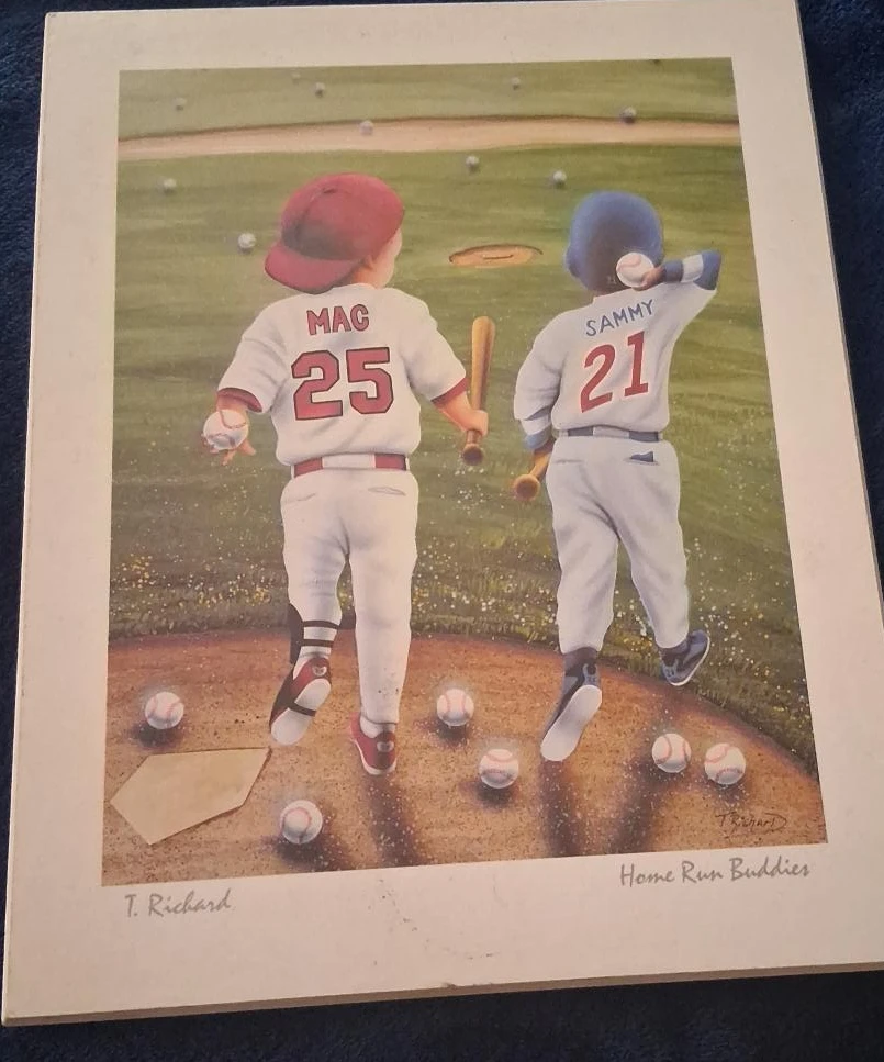 Home Run Buddies Art Print by T. Richard thumbnail