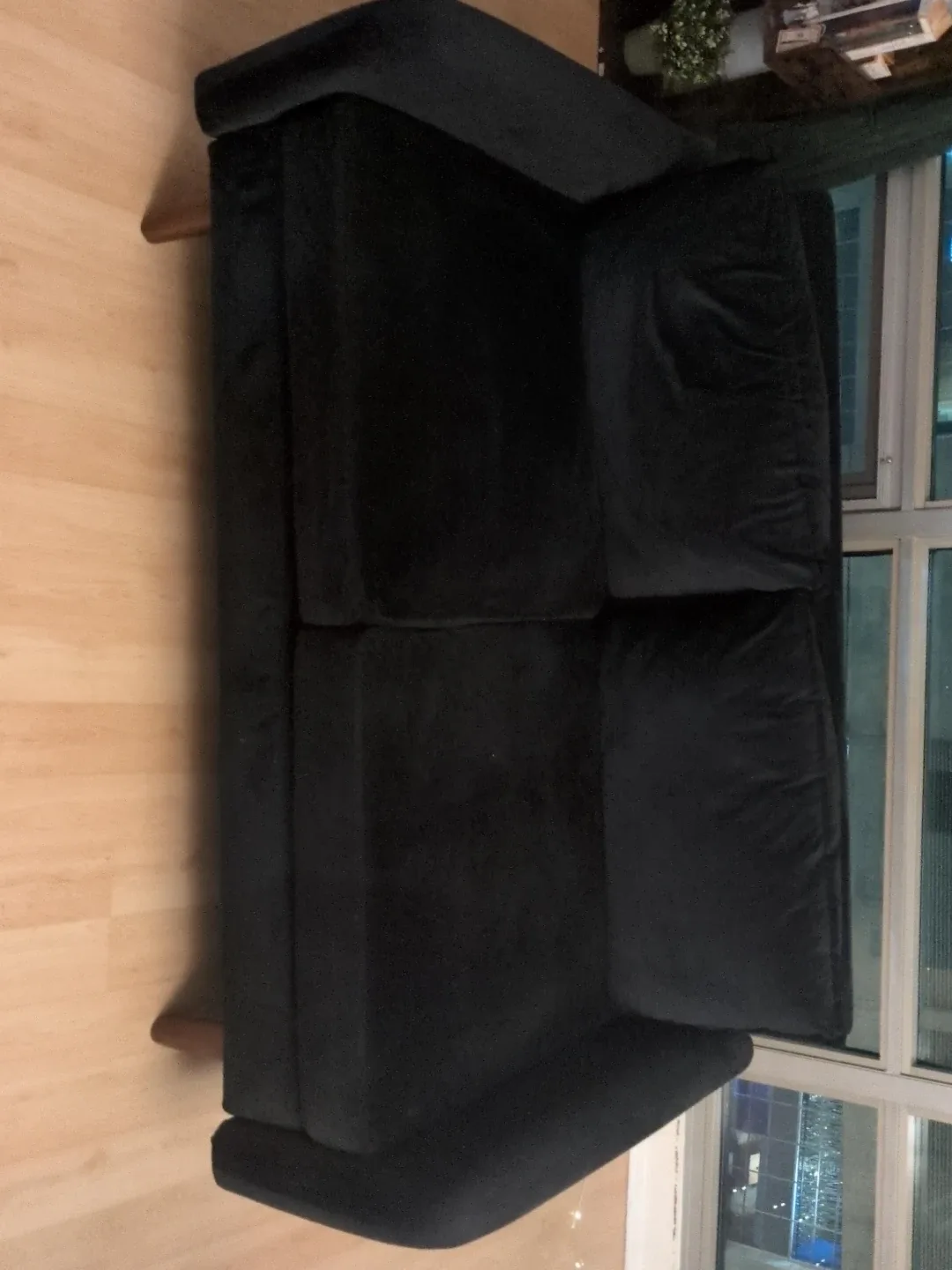 Black Velvet Sofa