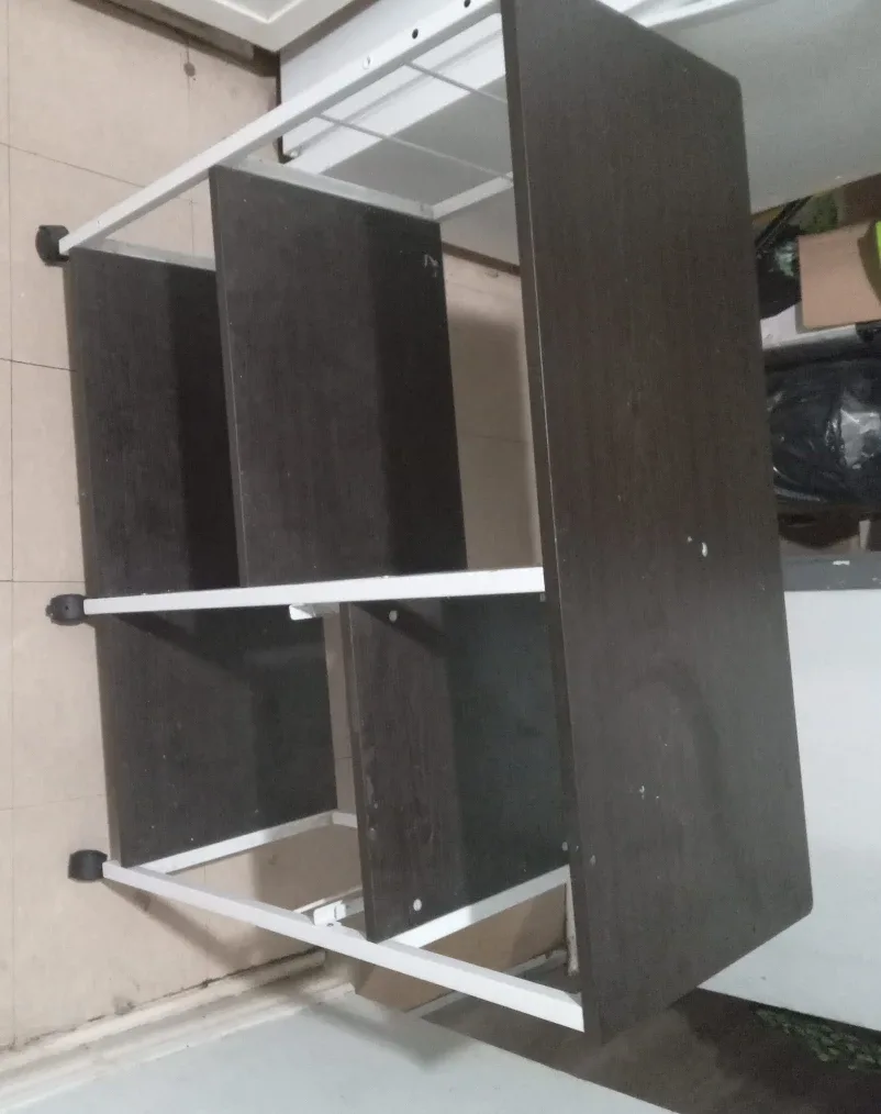 Brown & White Shelving Unit