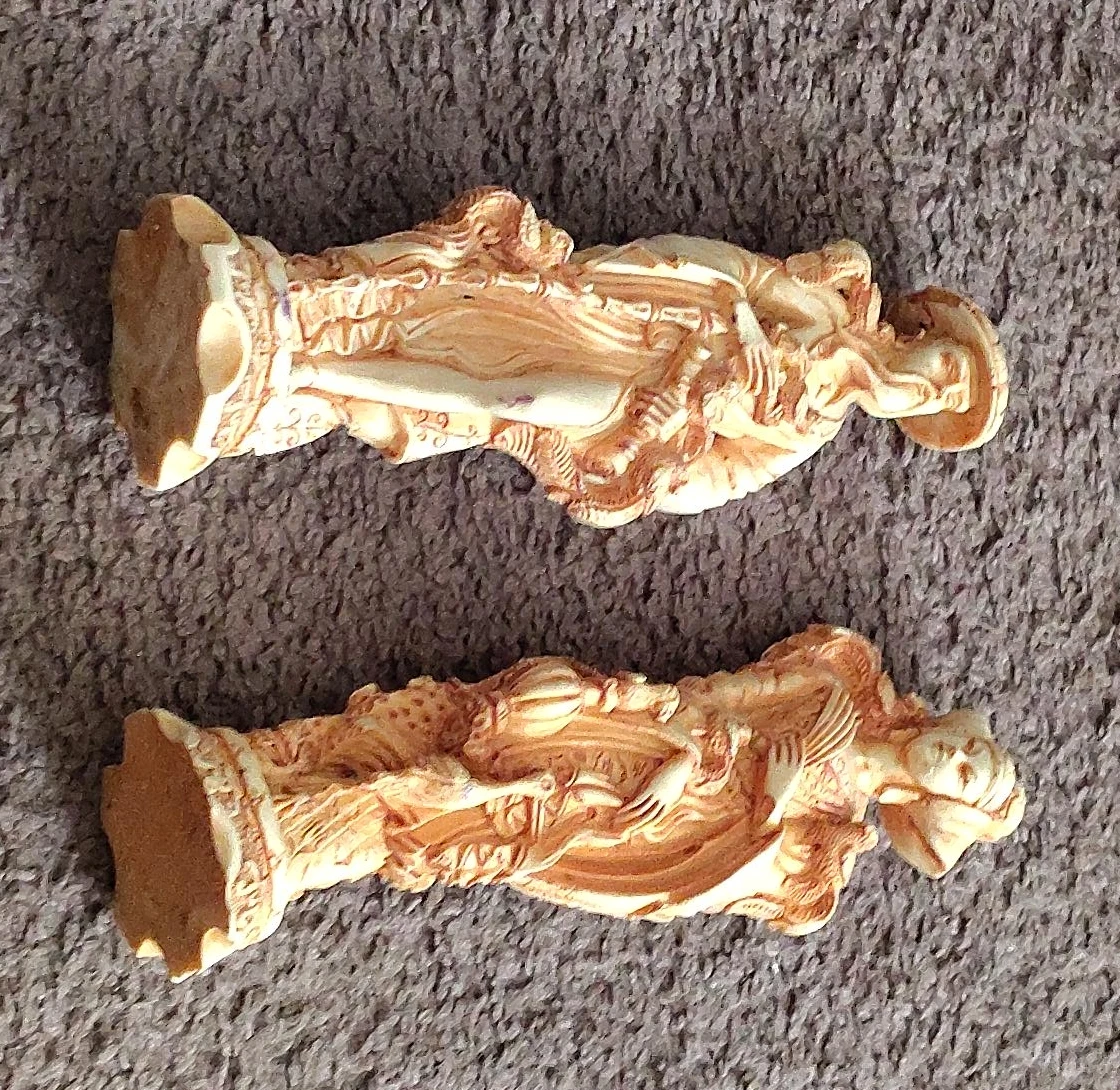 Set of 2 Vintage Cherub Figurines - Ivory Tone