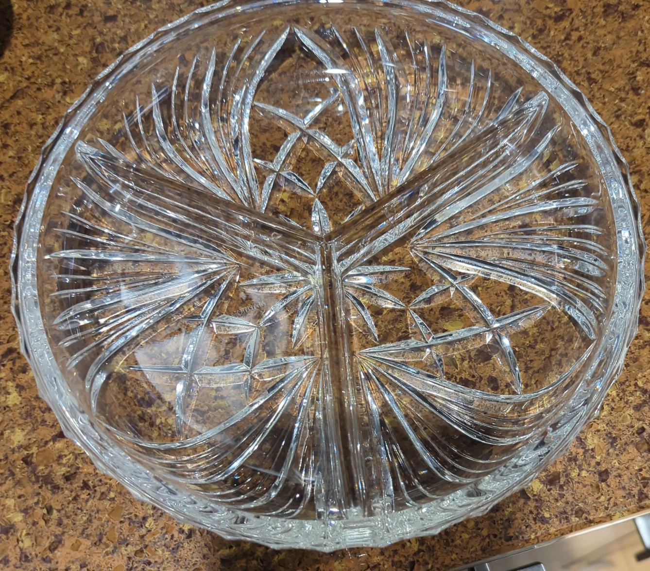 Vintage Gorham Crystal Divided Serving Dish