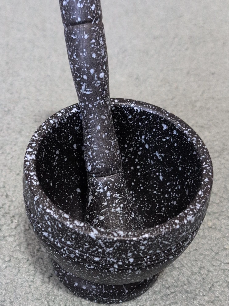 Mortar and Pestle Set - Black with White Speckles