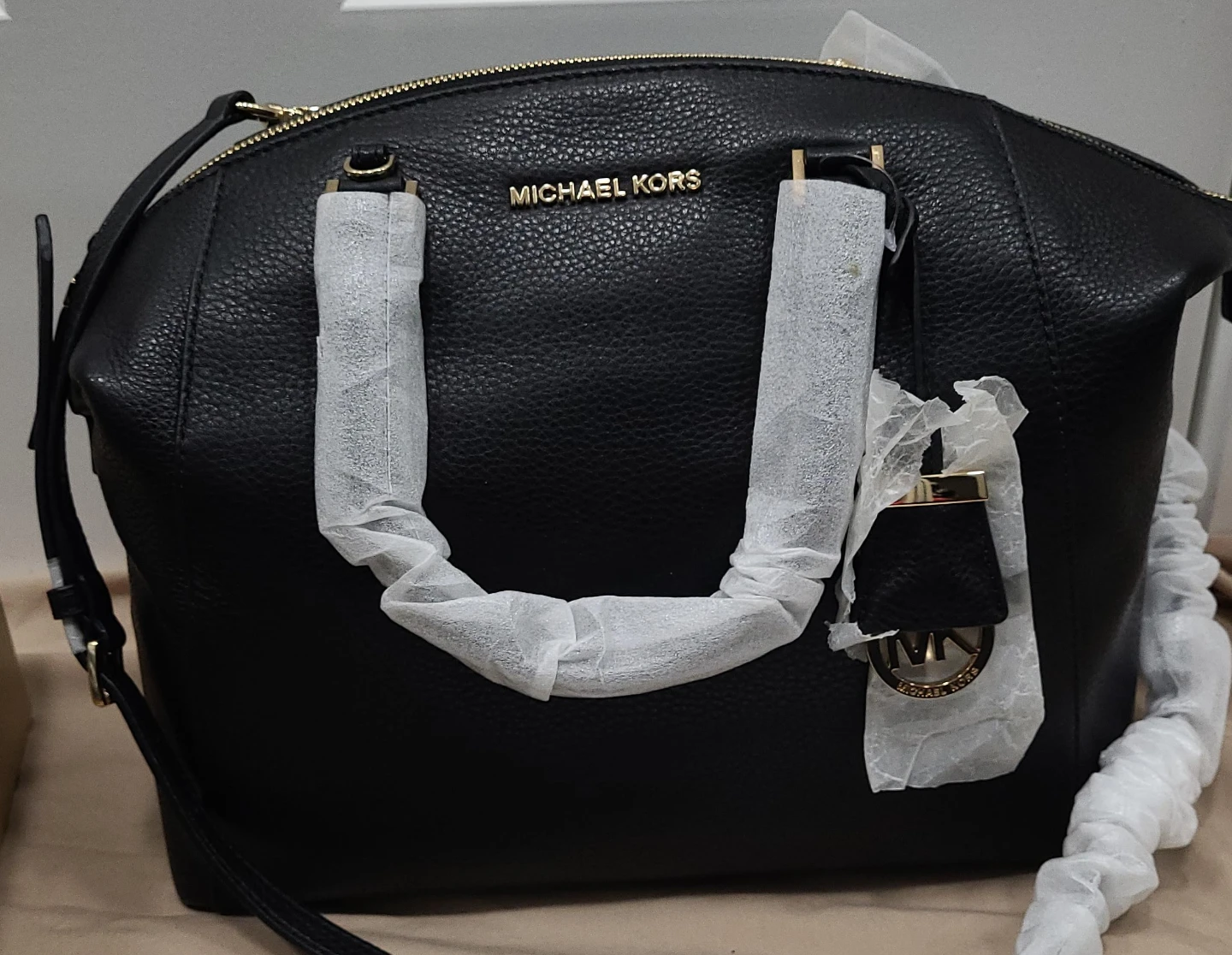 Michael Kors Black Leather Satchel