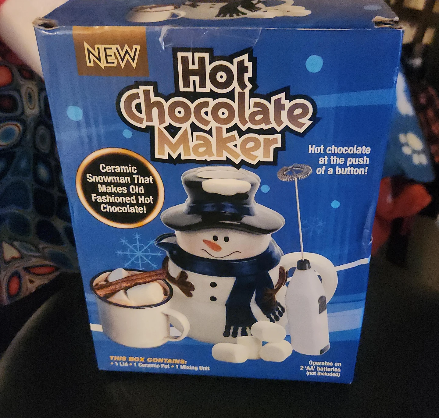 New Hot Chocolate Maker with Ceramic Snowman