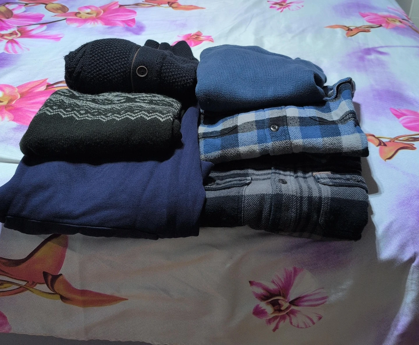 Assorted Men's Sweaters and Flannel Shirts