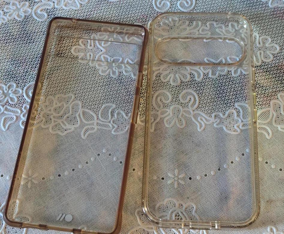 Two Phone Cases - Clear & Rose Gold