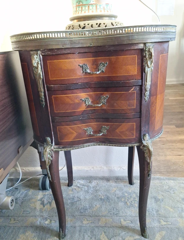 Vintage Wooden 3-Drawer Side Table