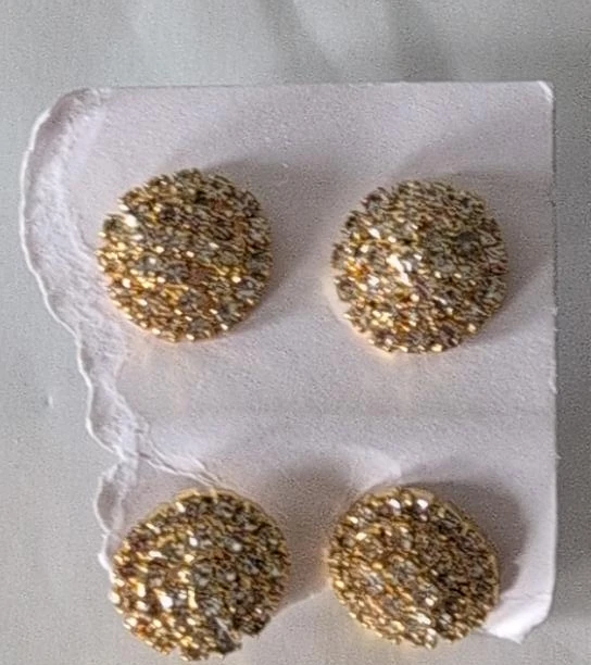 Sparkly Gold Stud Earrings - Set of 4 thumbnail