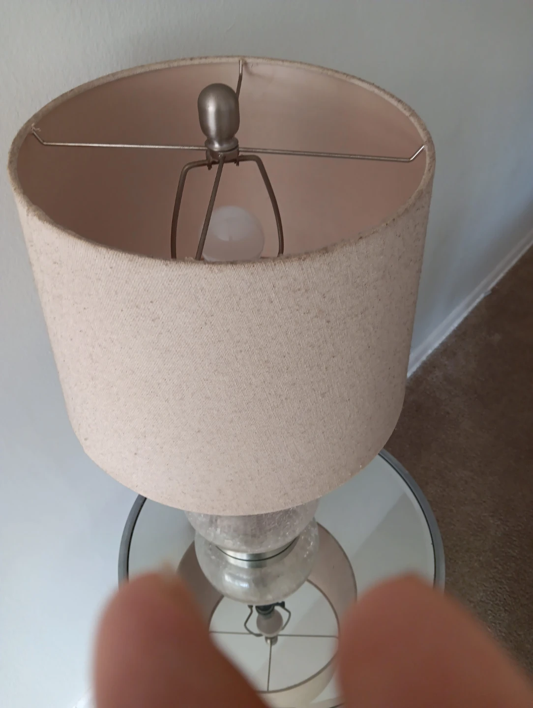 Table Lamp with Beige Shade
