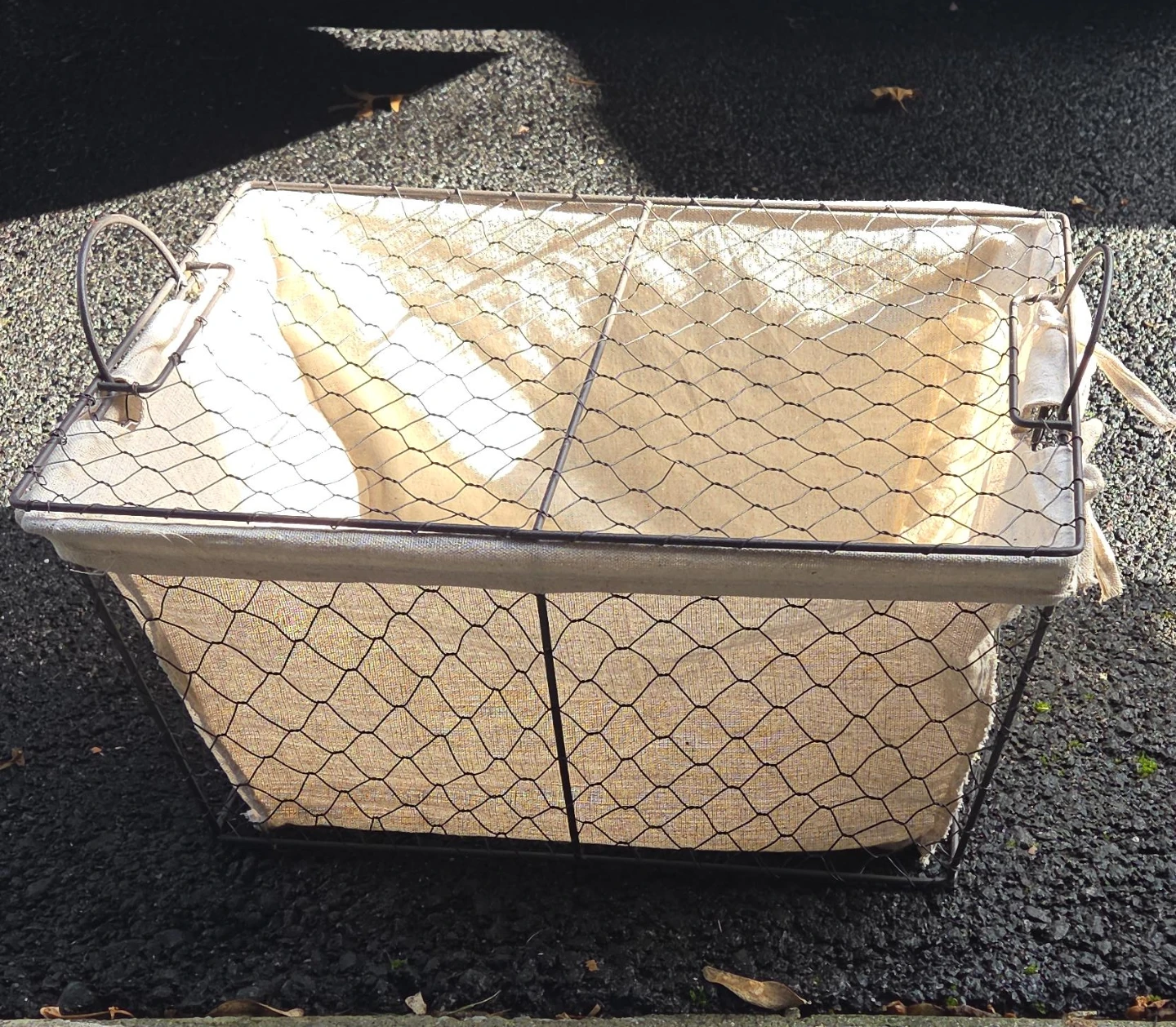 Wire Basket with Cloth Liner
